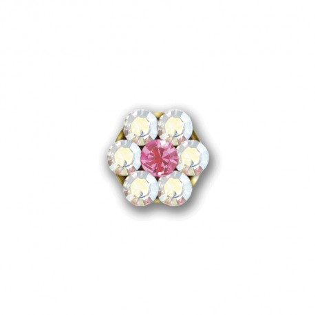 PENDIENTES BEBÉ DAISY, ROSA-DORADO