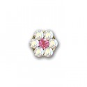 PENDIENTES P. S75 BEBÉ DAISY CRISTAL Y ROSADO, DORADOS R191