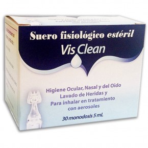 SUERO FISIOLÓGICO ESTÉRIL VISCLEAN, 30 Monod. 5ml.