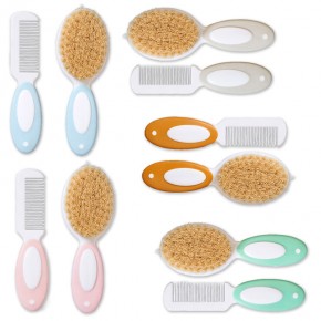 SET PEINE-CEPILLO CERDAS NATURALES SARO, 5Col.