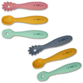 SET DE 3 CUBIERTOS APRENDIZAJE SILICONA SARO
