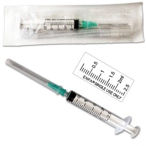 JERINGA CON AGUJA ENFA 2,50ml.