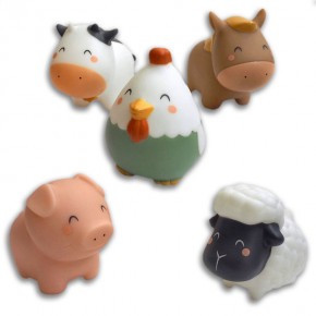 SET 5 JUGUETES BAÑO “FUNNY FARM” SARO