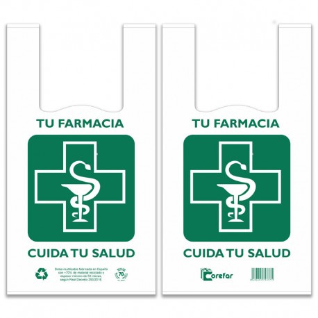 BOLSAS CAMISETA RECICLABLES DE 22x40cm.