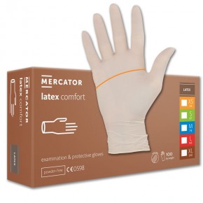 GUANTES LÁTEX MERCATOR CONFORT 100T:S-M-L