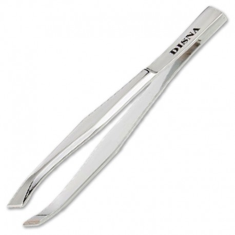 PINZA DEPILAR OBLICUA INOX PLATA DISNA 7,4cm.