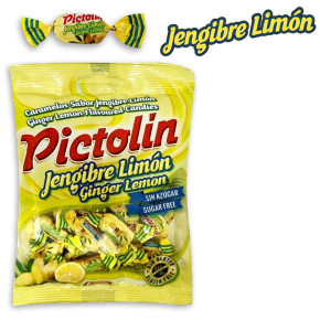 CARAMELOS SIN AZÚCAR PICTOLÍN JENGIBRE-LIMÓN