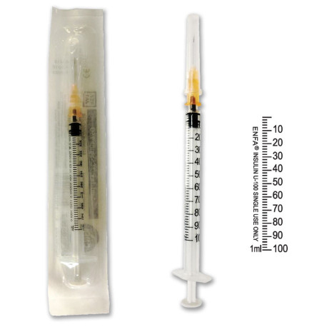JERINGA CON AGUJA ENFA 1ml.