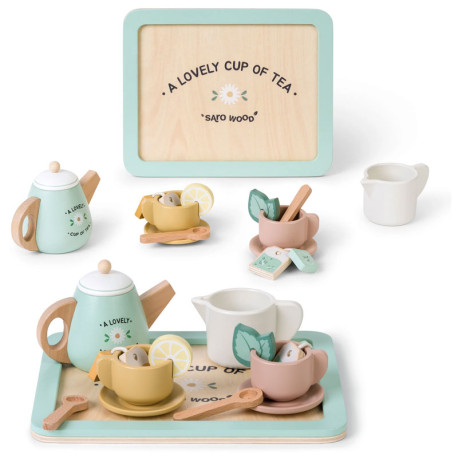 JUEGO DE TÉ DE MADERA SARO