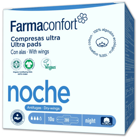 COMPRESAS ALGODÓN ULTRAFINAS NOCHE FARMACONF.