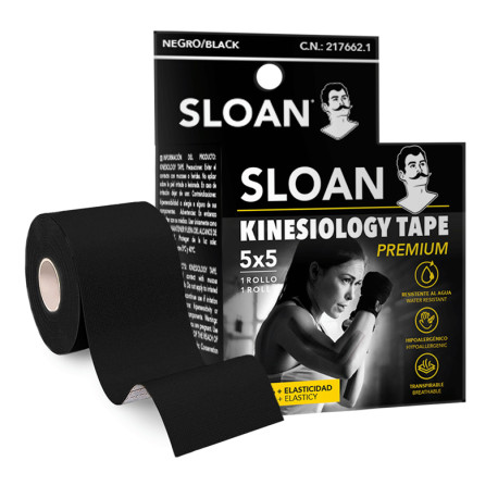 KINESIOLOGY TAPE SLOAN 5X5 CINTA NEGRA