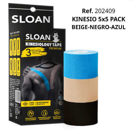 PACK 3ROLLOS KINESIOLOGY TAPE SLOAN