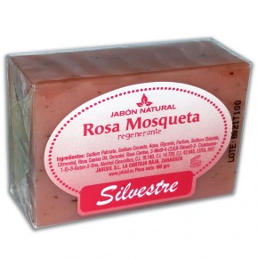 JABÓN NATURAL ROSA MOSQUETA SILVESTRE, Regenerante 100g.