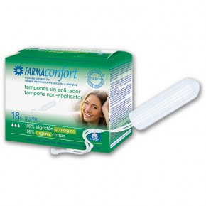 TAMPONES SIN APLIC. ALGOD.ECOL. FARMACONFORT 18uds. Súper