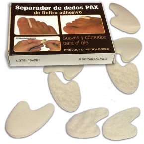 SEPARADOR DEDOS PAX T.2, 45x35x8mm. 8uds.