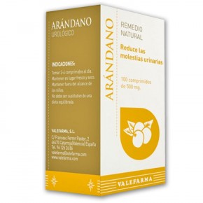 ARANDANO UROLÓGICO VALEFARMA, 100 Comp. 500mg.