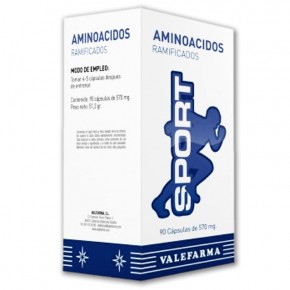 AMINOÁCIDOS RAMIFICADOS SPORT VALEFARMA, 90 Cáps. 570mg.