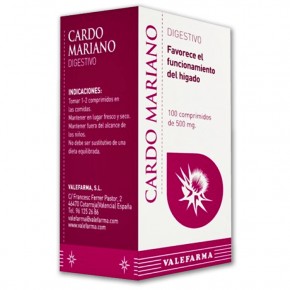 CARDO MARIANO VALEFARMA, AYUDA HÍGADO 100 Comp. 500mg.