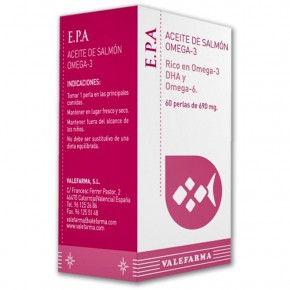 E.P.A. ACEITE SALMÓN y OMEGA-3 VALEFARMA, 60 Perlas 690mg.