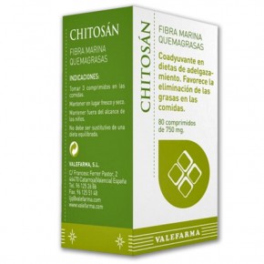 CHITOSAN QUEMAGRASAS VALEFARMA, 80 Comp. 750mg.