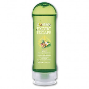 GEL CONTROL EXOTIC SCAPE 2 en 1, MASAJE y PLACER, 200ml.