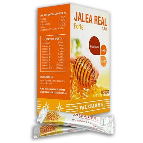 JALEA REAL FORTE ADULTO VALEFARMA, 12 Sticks de 1,5g.