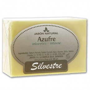 JABÓN NATURAL AZUFRE SILVESTRE, Antiséptico – Antiacné 100g.