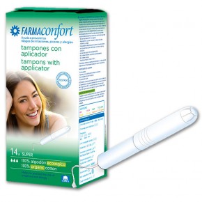 TAMPONES ALGODÓN APLIC.BIOD. FARMACONFORT 14uds. Súper CN.315258.7