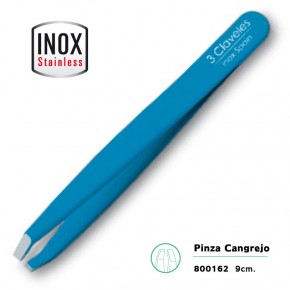 PINZA CANGREJO AC.INOX. AZUL 9cm.3CLAV.CN.236711.1