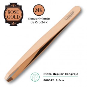 PINZA DEP. CANGREJO ROSE GOLD 24K. 3CLAV. 9,5cm