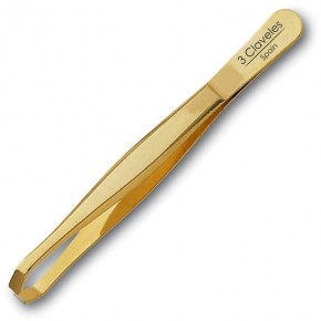 PINZA DEPIL. CANGREJO ORO AC.CARBONO 3CLAV.9cm