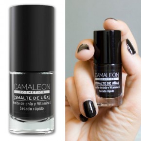 ESMALTE DE UÑAS NEGRO LARGA DURACIÓN CAMALEÓN