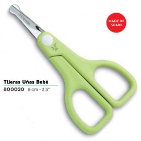 TIJERA UÑAS BEBÉ INOX MANGO ABS 3CLAV. 9cm.