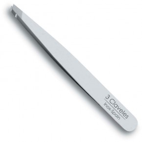 PINZA DEPILAR SESGADA AC.INOX 3CLAV. 10cm