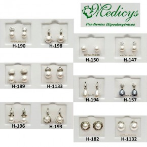 PENDIENTES HIPOALERGÉNICOS H-100, 12 Modelos