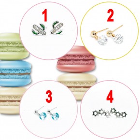 PENDIENTES HIPOALERGÉNICOS MACARONS 8Mod.