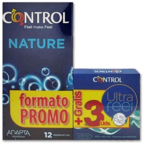 PROFILÁCTICOS CONTROL NATURE 12uds.+ 3UltraFeel Gratis