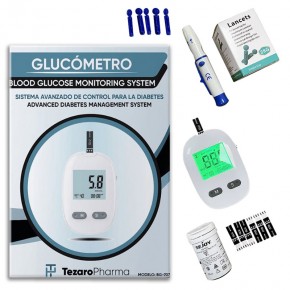 GLUCÓMETRO MEDIDOR GLUCOSA EN SANGRE TEZAROPHARMA