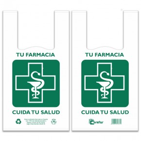 BOLSAS CAMISETA RECICLABLES 22x40cm.