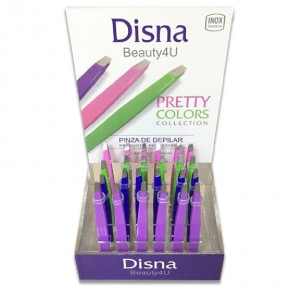 EXP. 24PINZAS DEPILAR INOX COLORES DISNA