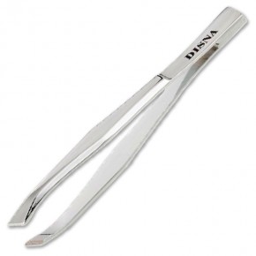 PINZA DEPILAR OBLICUA INOX PLATA DISNA 7,4cm.